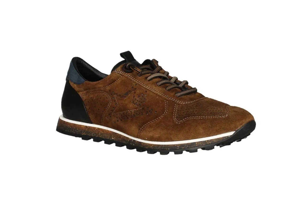 Blucher Cordon Elastico Ante Tabaco Lados/pala Picados