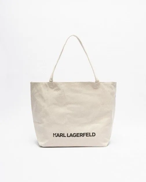 Bolso shopper Karl Lagerfeld K/Ikonik 2.0 K&C Canv Shopper Beige