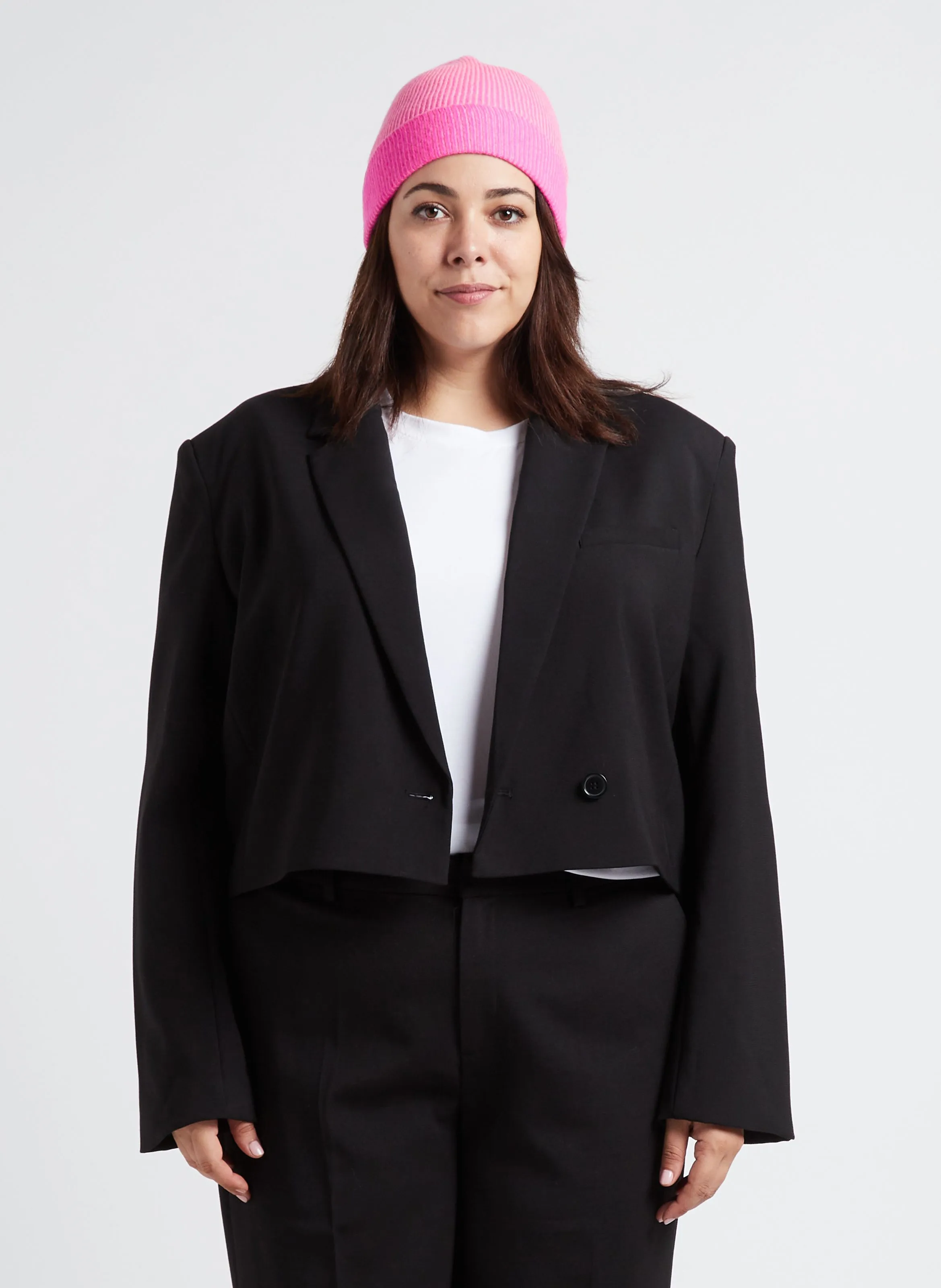 Chaqueta sastre corta recta en negro