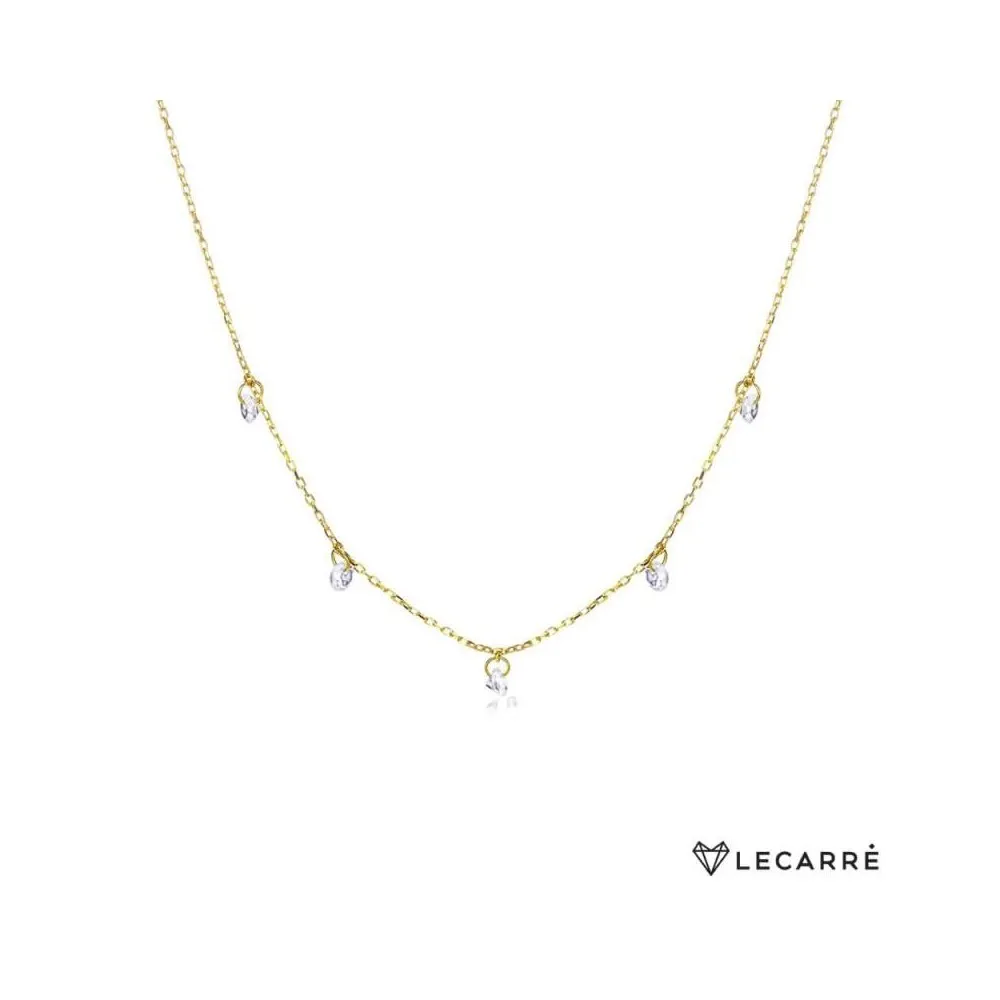 Collar oro 18K con TopacioS blancoS