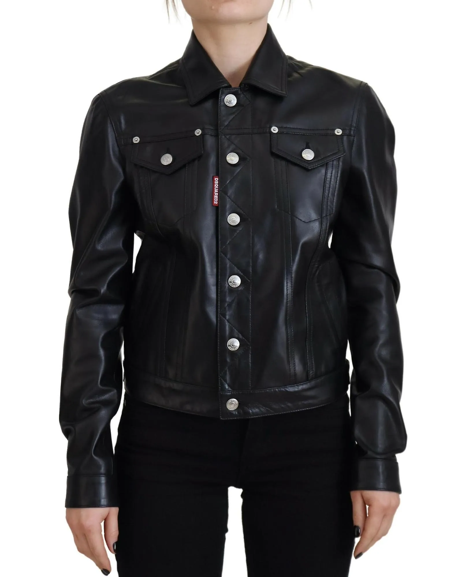 Dsquared² Leather Collared Jacket