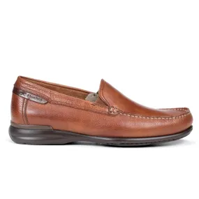 FLUCHOS Orion 8682 marino y cuero. Mocasín liso piel Hombre