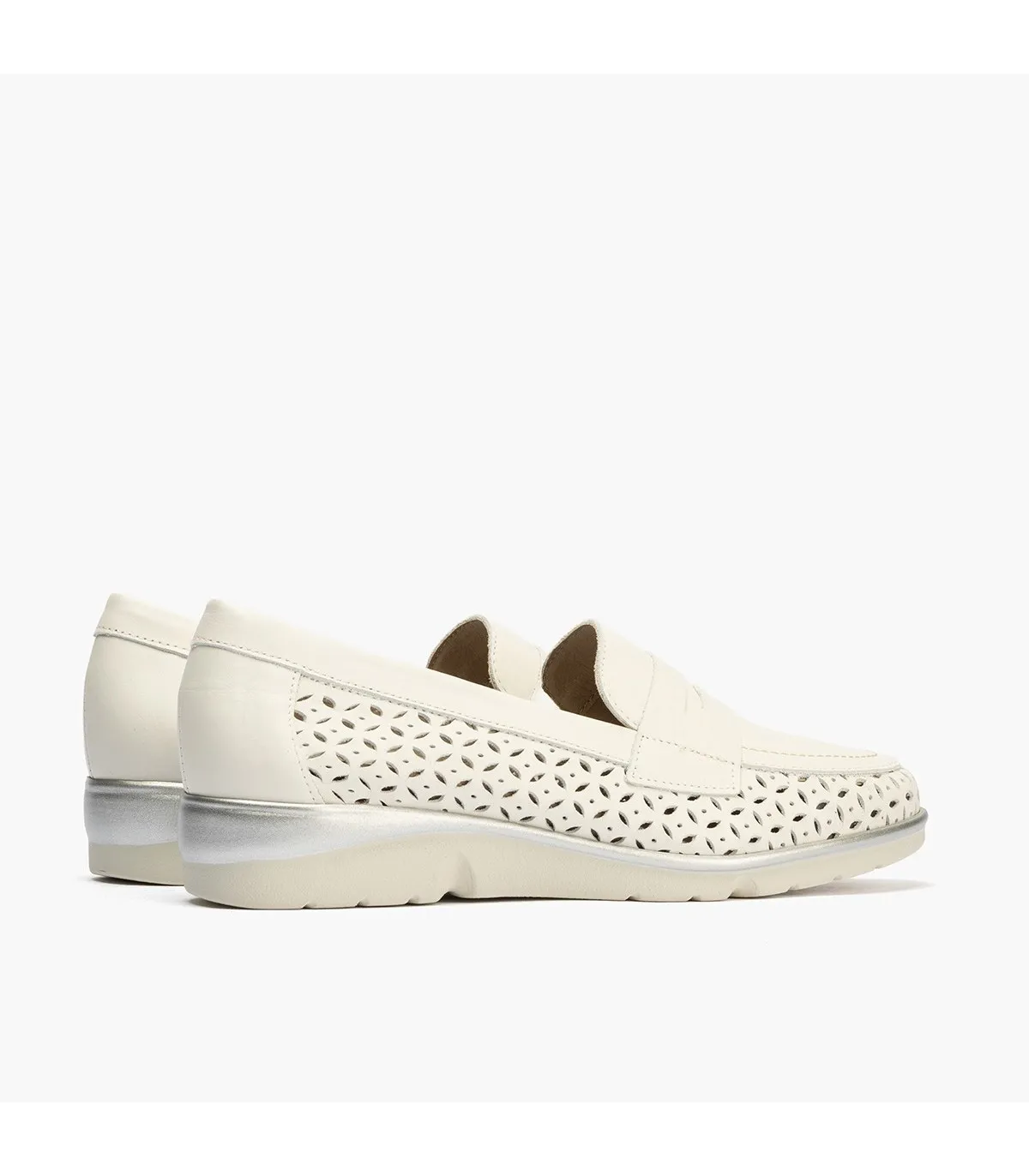 Mocasines de mujer con adorno antifaz BLANCO