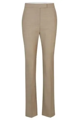 Pantalones slim fit con estructura de piel de tiburón de lana virgen italiana