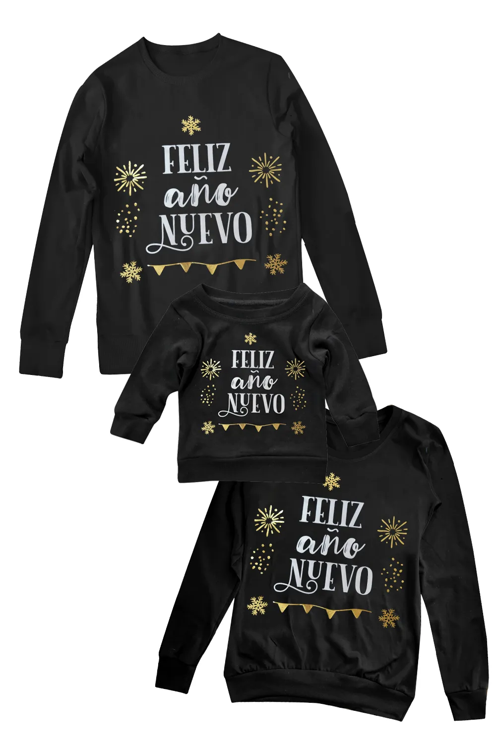 Playera bebé manga larga. Feliz Ao nuevo foil
