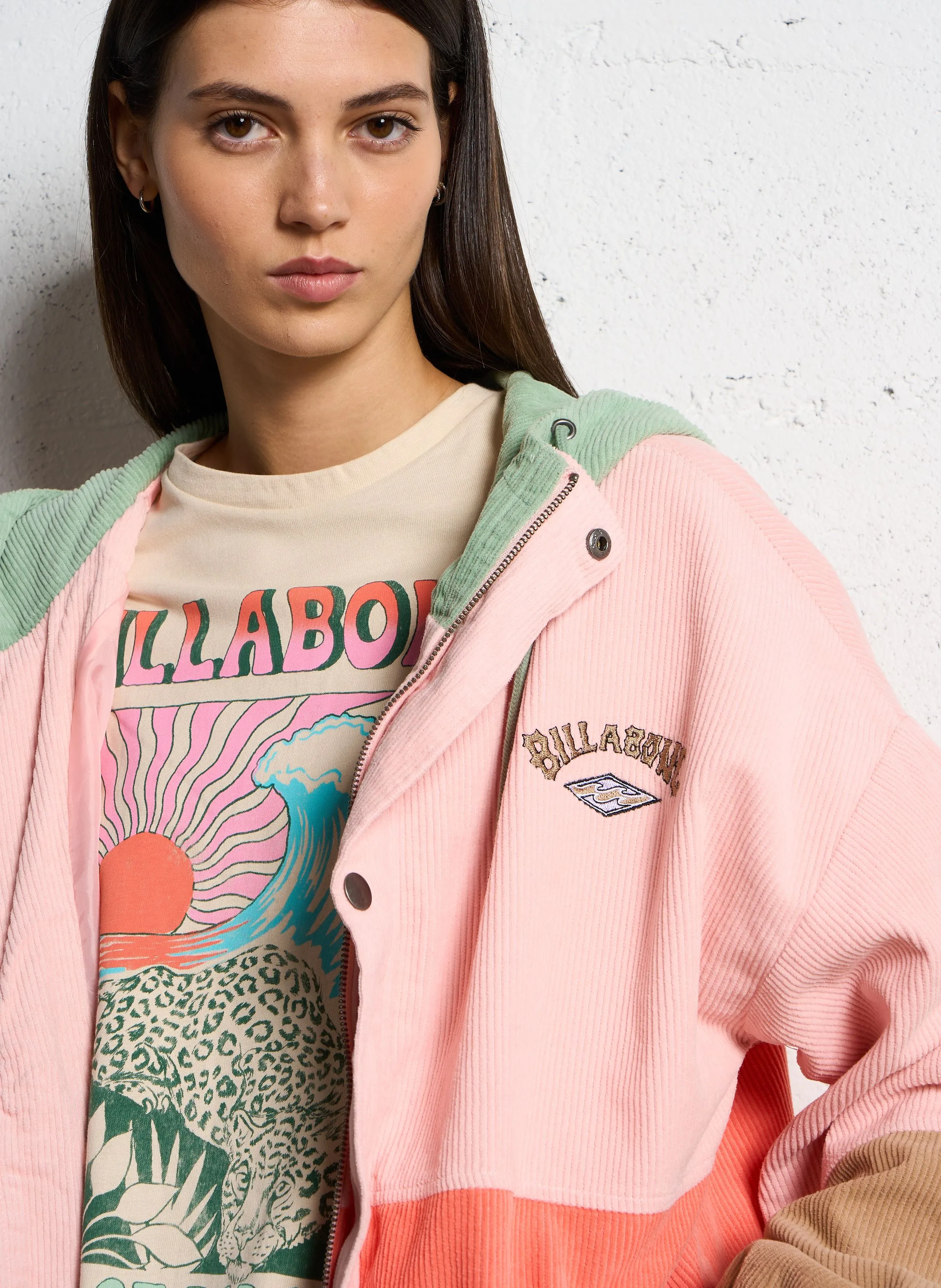 SET THE TONE  CHAQUETA DE ALGODóN CON CUELLO ALTO EN MULTICOLOR