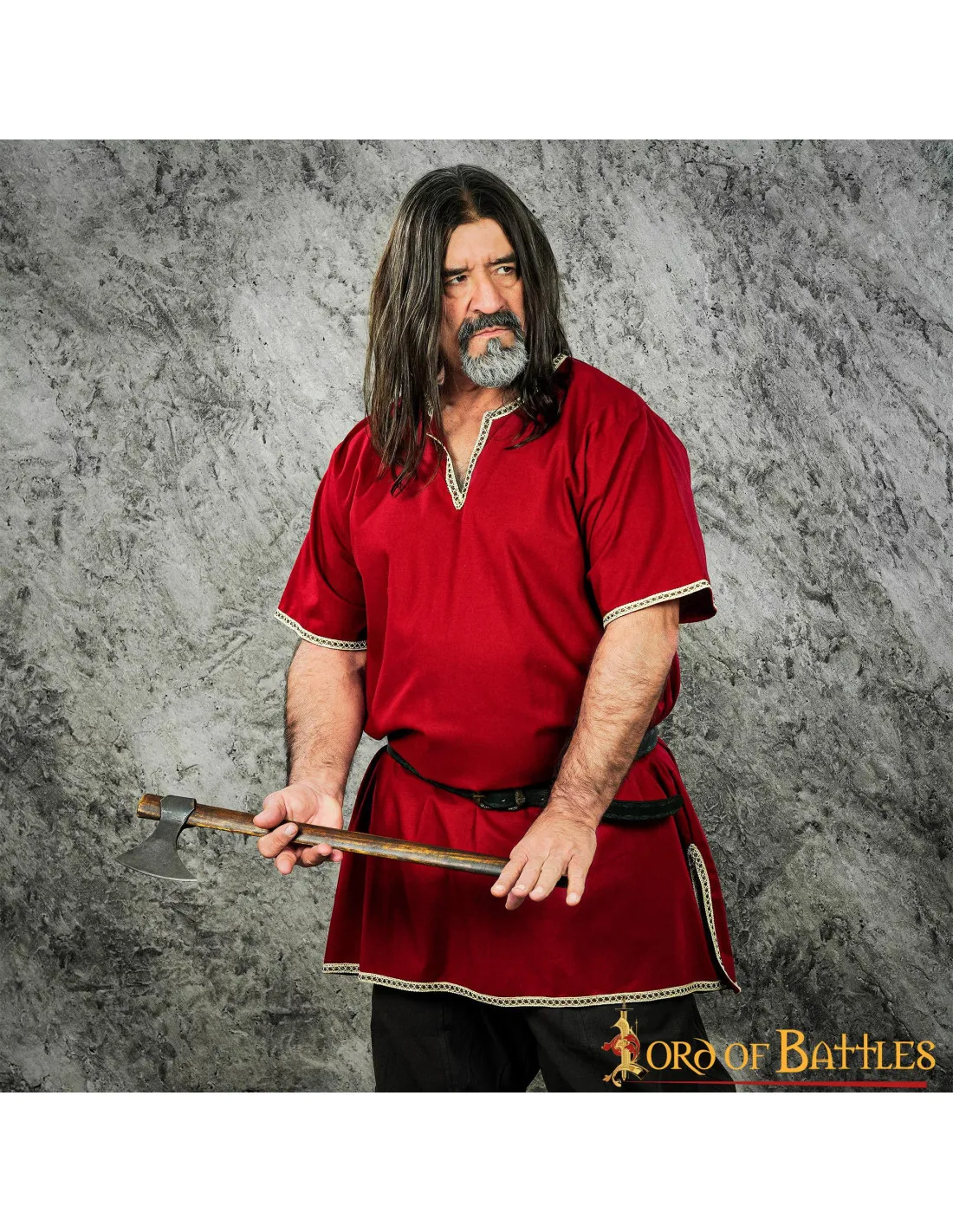 TúNICA VIKINGA BALDER MANGA CORTA  GRANATE